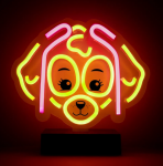 Dekoracija "&Scaron;uo"/"Paw Patrol" Forever Light Skye OW-120546 su LED ap&scaron;vietimu, 25 cm, geltona sp./rožinė sp.