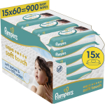 Drėgnos servetėlės kūdikiams Pampers Aqua Soft Touch, 900 vnt.
