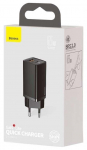 Prekė su pažeista pakuote. Telefono įkroviklis Baseus CCGAN2L-B01, USB/USB-C, juoda sp., 65 W