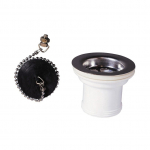 Sifono galvutė praustuvui/plautuvei/voniai Tycner 32310005, 70 mm, balta sp./nerūdijančiojo plieno sp.