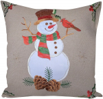 Pagalvės užvalkalas Snowman JCL-428, balta/ruda/smėlio, 40 cm x 40 cm