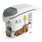 Dėžė gyvūnų ėdalui laikyti Curver Pets Collection/Dogs, 15 l, 50 cm x 23 cm x 36 cm, balta sp.