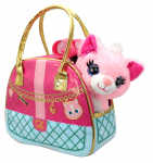 Pliu&scaron;inis žaislas, su krep&scaron;iu katė Cutekins 35059, rožinė sp., 30 cm