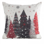Kalėdinis dekoratyvinės pagalvėlės užvalkalas PSWA-353, balta sp./juoda sp./raudona sp., 45 cm x 45 cm