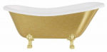 Vonia, laisvai pastatoma Besco Otylia Glam, 170 cm x 77 cm x 68.5 cm, ovalas, aukso sp./balta sp.