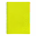 Sąsiuvinis matematikos/fizikos/chemijos Zibi Neon, langeliais, A4, 120 lapų, Geltona sp.