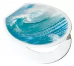 Unitazo sėdynė su dangčiu Karo-Plast Wave 16203, mėlyna sp./balta sp., 46 cm x 37 cm
