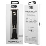 Dirželis Karl Lagerfeld, Karl Lagerfeld Karl Head PU Watch Strap for Apple Watch 38/40mm, juoda sp.
