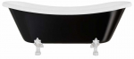 Vonia, laisvai pastatoma Besco Amelia B&W, 190 cm x 77 cm x 69 cm, ovalas, balta sp./juoda sp.