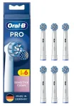Elektrinio dantų &scaron;epetėlio galvutė Oral-B Pro Sensitive Clean, balta sp., 6 vnt.