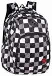 Mokyklinė kuprinė CoolPack Break Checkers, balta sp./juoda sp., 19 cm x 32 cm x 44 cm