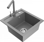 Plautuvė su virtuviniu mai&scaron;ytuvu Mexen Vito, derva/granitas, 52 cm x 49 cm x 21 cm, pilka sp.