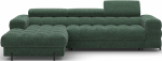 Kampinė sofa - lova Felro Amore 35, žalia sp., kairinė, 181 x 285 cm x 93 cm