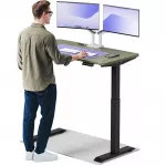Kompiuterio stalas reguliuojamo auk&scaron;čio Desktronic HomeOne, 120 cm x 60 cm, 119 cm, juoda sp./žalia sp.