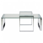 Kavos staliukas Katrine 61537, skaidri sp., 69 cm x 115 cm x 45 cm
