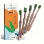 Dantų &scaron;epetėlis Moti Co Bamboo, rudas/žalias