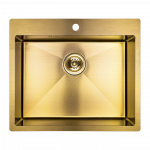 Virtuvinė plautuvė Laveo Marmara SAM_G10T, Gold, nerūdijantysis plienas, 59 cm x 51 cm x 19 cm, aukso sp.