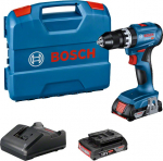 Akumuliatorinis smūginis gręžtuvas-suktuvas su akumuliatoriumi Bosch Professional GSB 18V-45, 18 V, 2 Ah, 4 vnt.