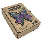 Medinė dėlionė PuzzleOK Colorful Butterfly, 29.4 cm x 28 cm, 68 vnt., įvairių spalvų