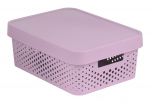 Daiktadėžė su dangčiu, daiktų saugojimo Curver Infinity Dots, 11 l, rožinė, 36 x 27 x 14 cm