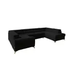 Kampinė sofa Louis Vero 10, juoda sp., de&scaron;ininė, 202 x 347 cm x 92 cm
