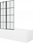 Vonia su sienele, laisvai pastatoma Mexen Cubik, 160 cm x 70 cm x 40 cm, stačiakampis, skaidri sp./balta sp.