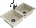 Plautuvė su virtuviniu mai&scaron;ytuvu Mexen Mario, derva/granitas, 82 cm x 43.6 cm x 16.1 cm, smėlio sp.