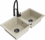 Plautuvė su virtuviniu mai&scaron;ytuvu Mexen Mario, derva/granitas, 82 cm x 43.6 cm x 16.1 cm, smėlio
