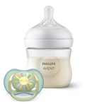 Rinkinys Philips Avent Natural, 125 ml, 0 mėn., skaidri sp./žalia sp.