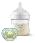 Rinkinys Philips Avent Natural, 125 ml, 0 mėn., skaidri sp./žalia sp.
