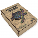 Medinė dėlionė PuzzleOK Turtle, 29.4 cm x 28 cm, 68 vnt., įvairių spalvų