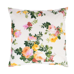 Dekoratyvinė pagalvėlė Home4you Holly Bright Roses, balta sp./geltona sp./žalia sp., 50 cm x 50 cm