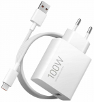 Telefono įkroviklis Xiaomi Combo, USB Type C/USB Type A, 5.47 cm, balta sp., 100 W