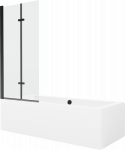 Vonia, su sienele su sienele, laisvai pastatoma Mexen Cube, 170 cm x 80 cm x 39 cm, stačiakampis, balta