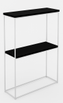 Konsolinis staliukas ADRK Velo, balta sp./juoda sp., 20 cm x 60 cm x 80 cm