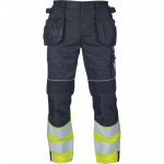 Darbo kelnės vyrams Cerva Max Vivo FP DW, juoda sp./geltona sp., 56 dydis