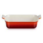 Keramikinis kepimo indas Le Creuset Heritage Stoneware, balta sp./oranžinė sp., 32.7 cm x 20.3 cm, 2.4 l