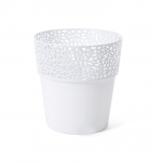 Gėlių vazonas Lamela Rosa 657-05, plastikinis, baltas