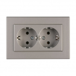 Dvivietis ki&scaron;tukinis lizdas Vilma XP500 111050202905, su įžeminimu, metalo sp.