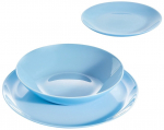 Pietų servizas Luminarc Diwali Light Blue, grūdintas stiklas, mėlyna sp., 18 vnt.
