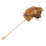 Jojimo žaislas, arklys su garsais, mediena, pliu&scaron;as, ruda sp.