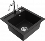 Plautuvė su virtuviniu mai&scaron;ytuvu Mexen Vito, granitas, 49 cm x 52 cm x 21 cm, chromo sp./juoda sp.