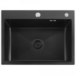 Virtuvinė plautuvė Rea Liam, nerūdijantysis plienas, 58 cm x 45 cm x 18.5 cm, juoda sp.
