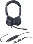 Laidinės ausinės Yealink UH46 Dual UC USB-C/A 1308183, juoda sp.