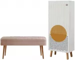 Prie&scaron;kambario baldų komplektas Kalune Design Vegas White 949 - 0900, vidaus, balta sp.