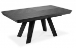 Stalas i&scaron;skleidžiamas Micadoni Home Sally, juoda sp., 180 - 380 cm x 100 cm x 76 cm