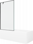 Vonia su sienele, laisvai pastatoma Mexen Cubik, 170 cm x 70 cm x 40 cm, stačiakampis, skaidri sp./balta sp.