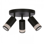 &Scaron;viestuvas lubų Candellux Lighting Flin, GU10, 3 x 15 W, aukso sp./juoda sp.