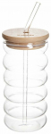 Stiklinė su &scaron;iaudeliu Homla Bubbly Summer, stiklas, 0.45 l