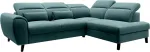 Kampinė sofa Noble Velvetmat 38, tamsiai žalia sp., de&scaron;ininė, 201 x 255 cm x 100 cm